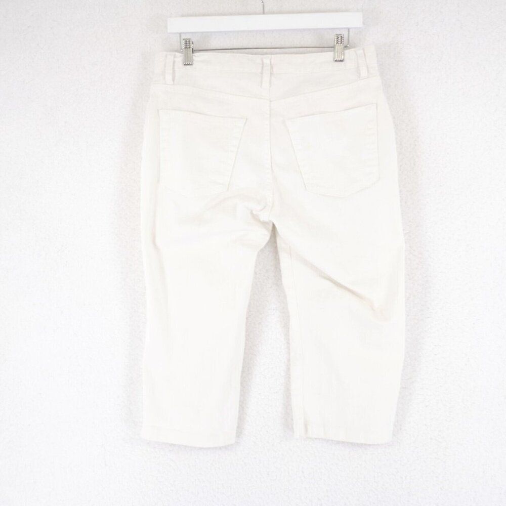 Gap White Denim Boot Cut Capri Stretch‎ Jeans 32/18 Mid Rise - Picture 3 of 6